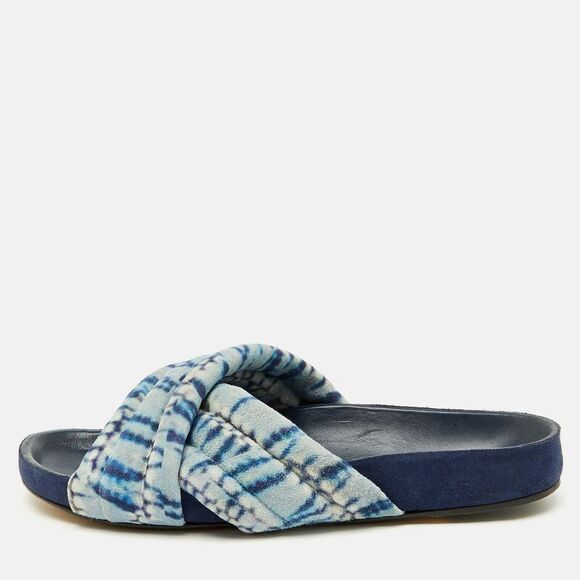 Isabel Marant Blue Criss-Cross Suede Flat Size 38,New Products : American Fashion Style Bags On Sale